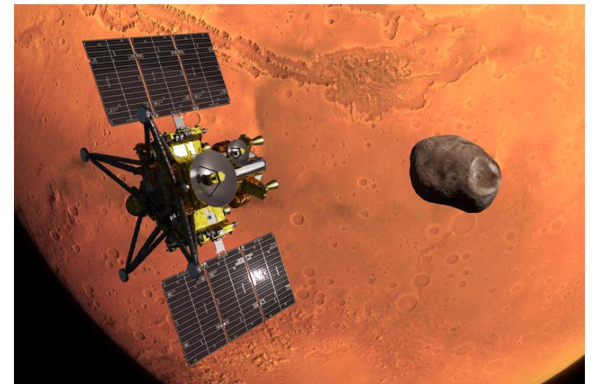 火星衛星探査機（MMX）の航行イメージ（打上げ計画書 図5）
